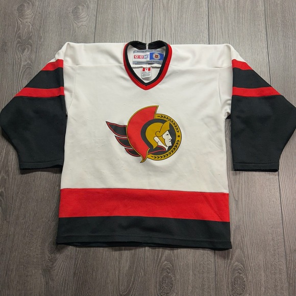 CCM Other - Vintage CCM Ottawa Senators NHL Hockey Jersey Kids L/XL White Red Black Canada